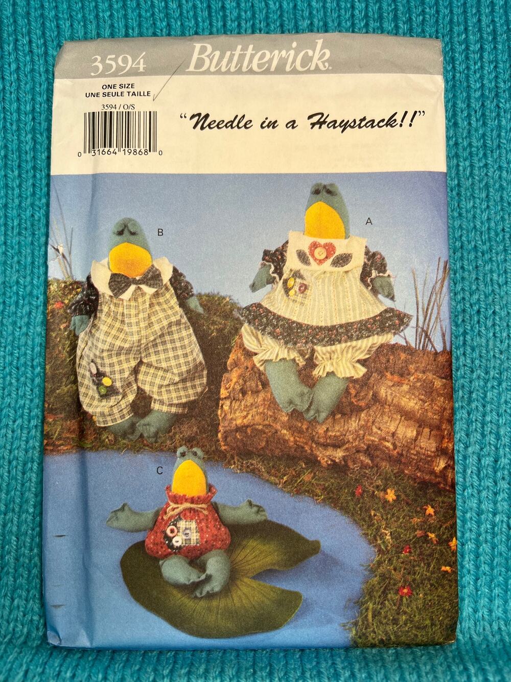 Butterick 3594 Country Frogs plush decorative sewing pattern